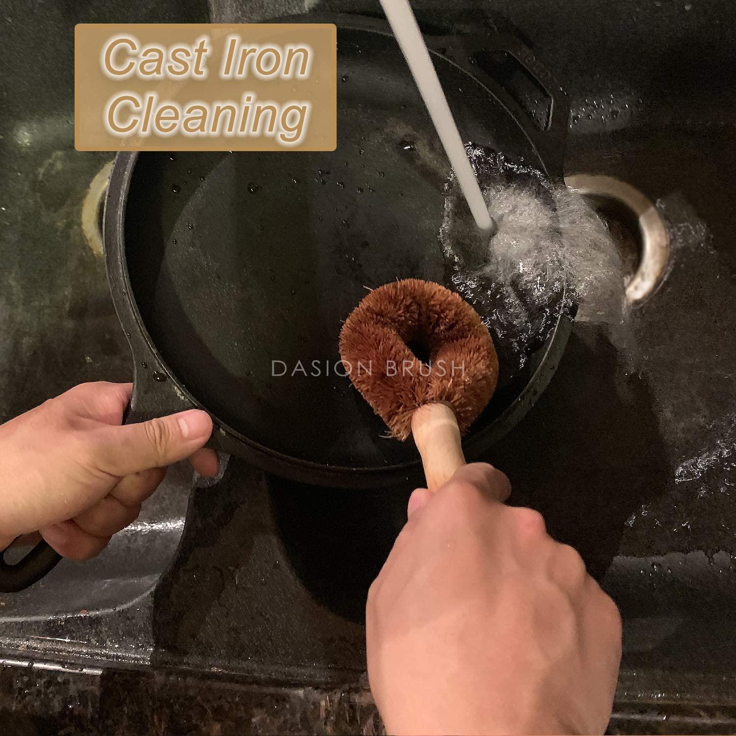 cepillo para platos de hierro fundido